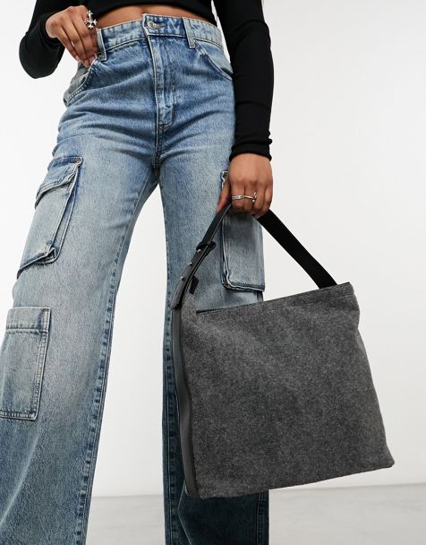 River Island Grey Chain Front Winged Tote Bag in Gray