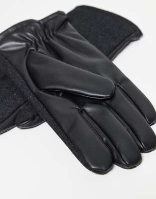 Asos Design Felted Gloves In Black
