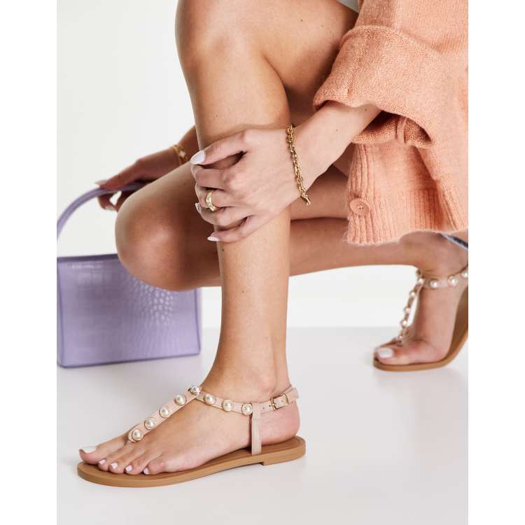 Asos fi embellished flat hot sale sandals