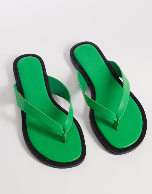 ASOS DESIGN – Fenna – Gröna flip flops i premiumläder, 2 av 4