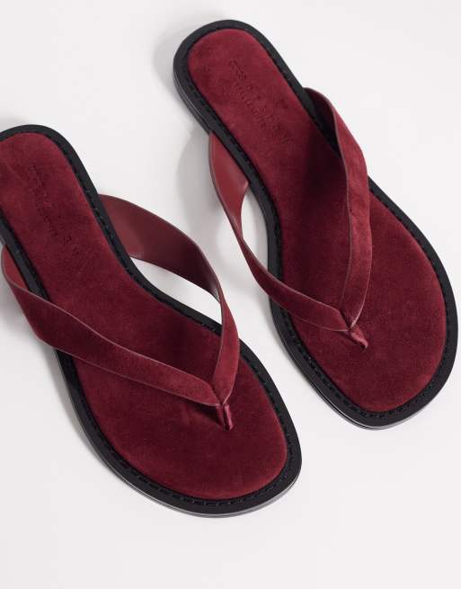 ASOS DESIGN - Fenna - Premium - Bordeaux klipklappere i ægte ruskind, 2 af 4