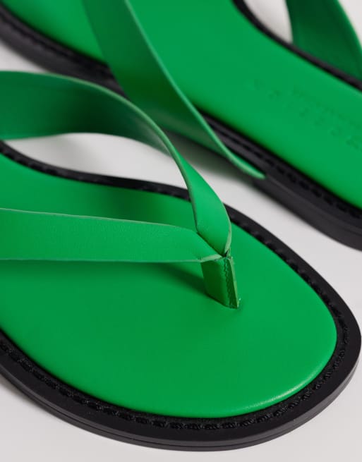 ASOS DESIGN - Fenna - Tongs en cuir de qualité supérieure - Vert, 4 de 4