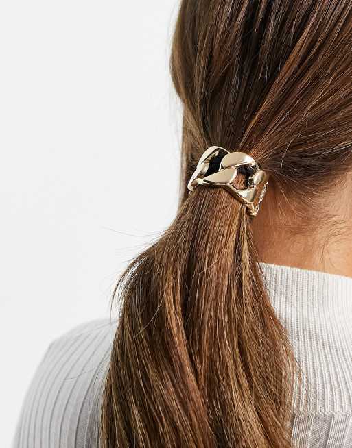 ASOS DESIGN - Fermaglio per capelli color oro a catenina