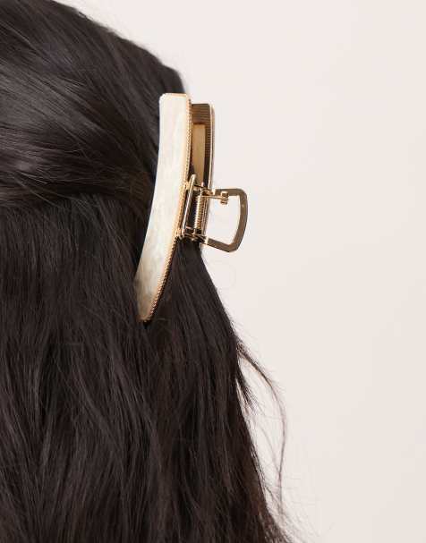 ASOS DESIGN - Fermaglio per capelli color oro con perla sintetica - view 1