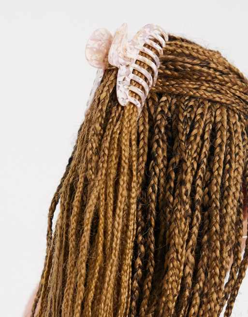 ASOS DESIGN - Fermaglio per capelli in resina color rosa confetto effetto marmo, 4 di 4