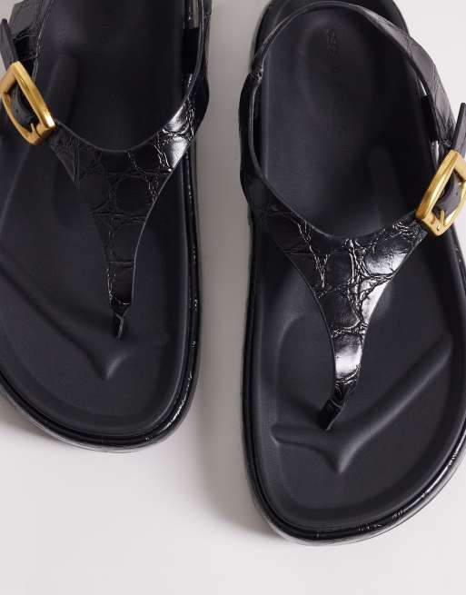 ASOS DESIGN – Fern – Svarta sandaler med tårem, 3 av 4