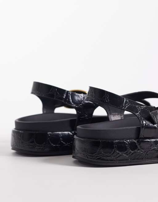 ASOS DESIGN – Fern – Svarta sandaler med tårem, 4 av 4