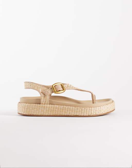 ASOS DESIGN - Fern - Teensandalen in naturel raffia, 2 van 4