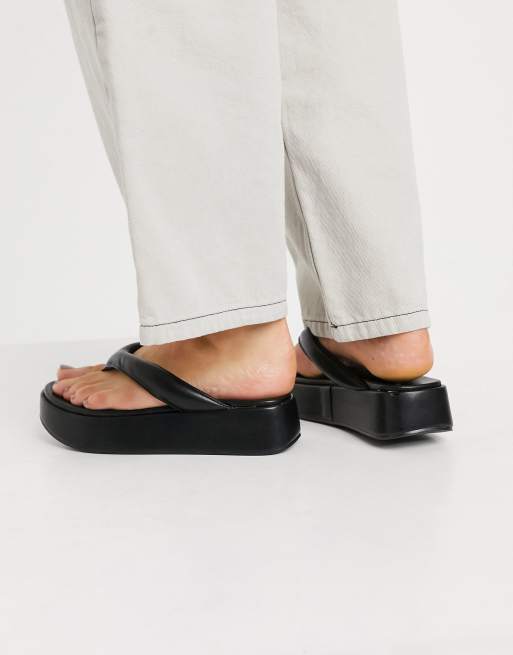 ASOS DESIGN Filter flip flops in black