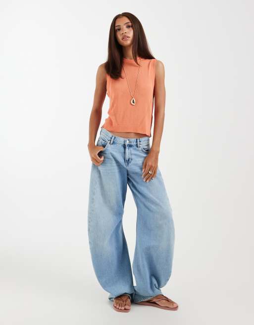 ASOS DESIGN - Ferskenfarvet tanktop i fin transparent strik, 3 af 4