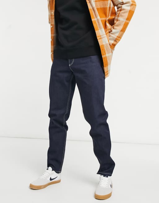 ASOS DESIGN – Feste, schmal geschnittene Jeans in Indigoblau