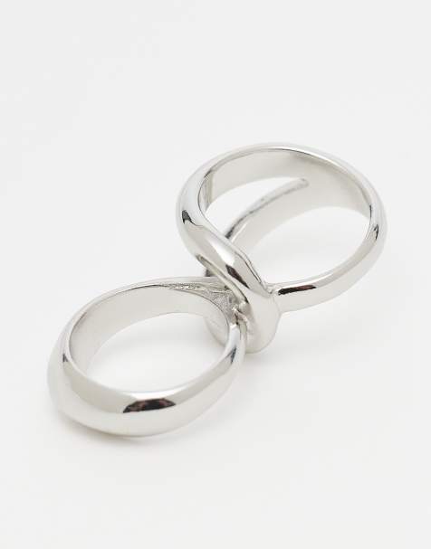 ASOS DESIGN – Fester Doppelring in Silberoptik - view 1