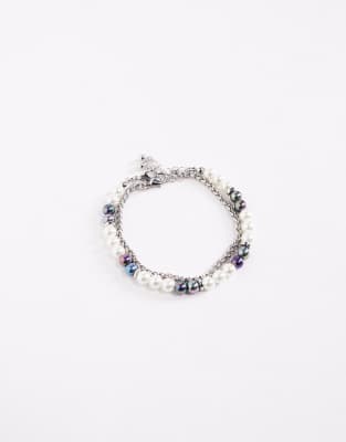 Asos Design Festival 2 Pack Faux Pearl Bracelet