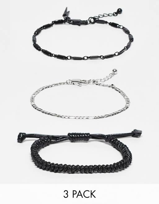 3-pack Bracelets - Black - Men