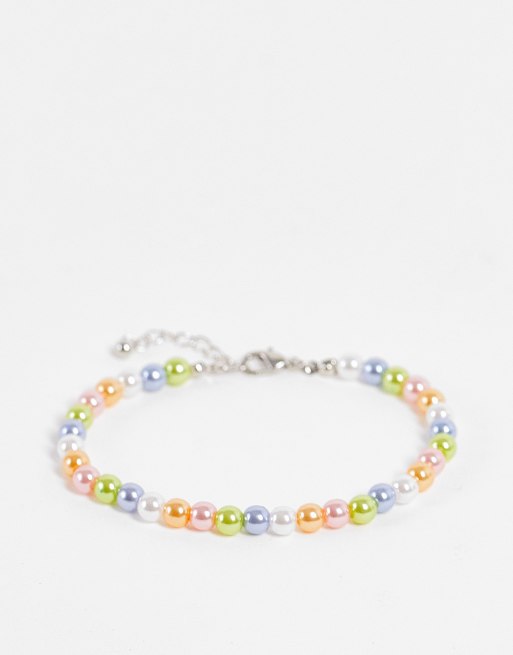 ASOS DESIGN Festival – Armband mit bunten Kunstperlen, 6 mm