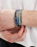 [ASOS DESIGN] ASOS DESIGN Festival bangle and beaded mixed 5 pack of bracelets in multi-Silver No Size SILVER