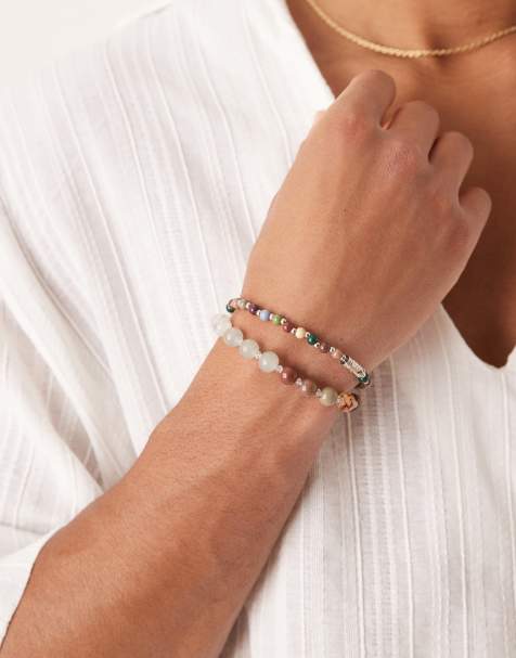 ASOS DESIGN festival beaded 2 pack bracelet in multi - view 1