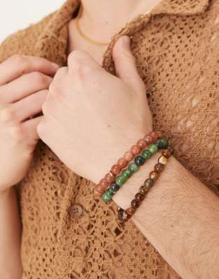 ASOS DESIGN ASOS DESIGN festival beaded 3 pack bracelets in multi