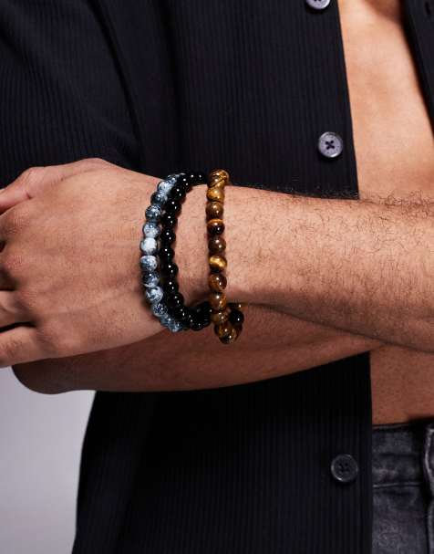 ASOS DESIGN festival beaded 3 pack bracelets in multi - view 1