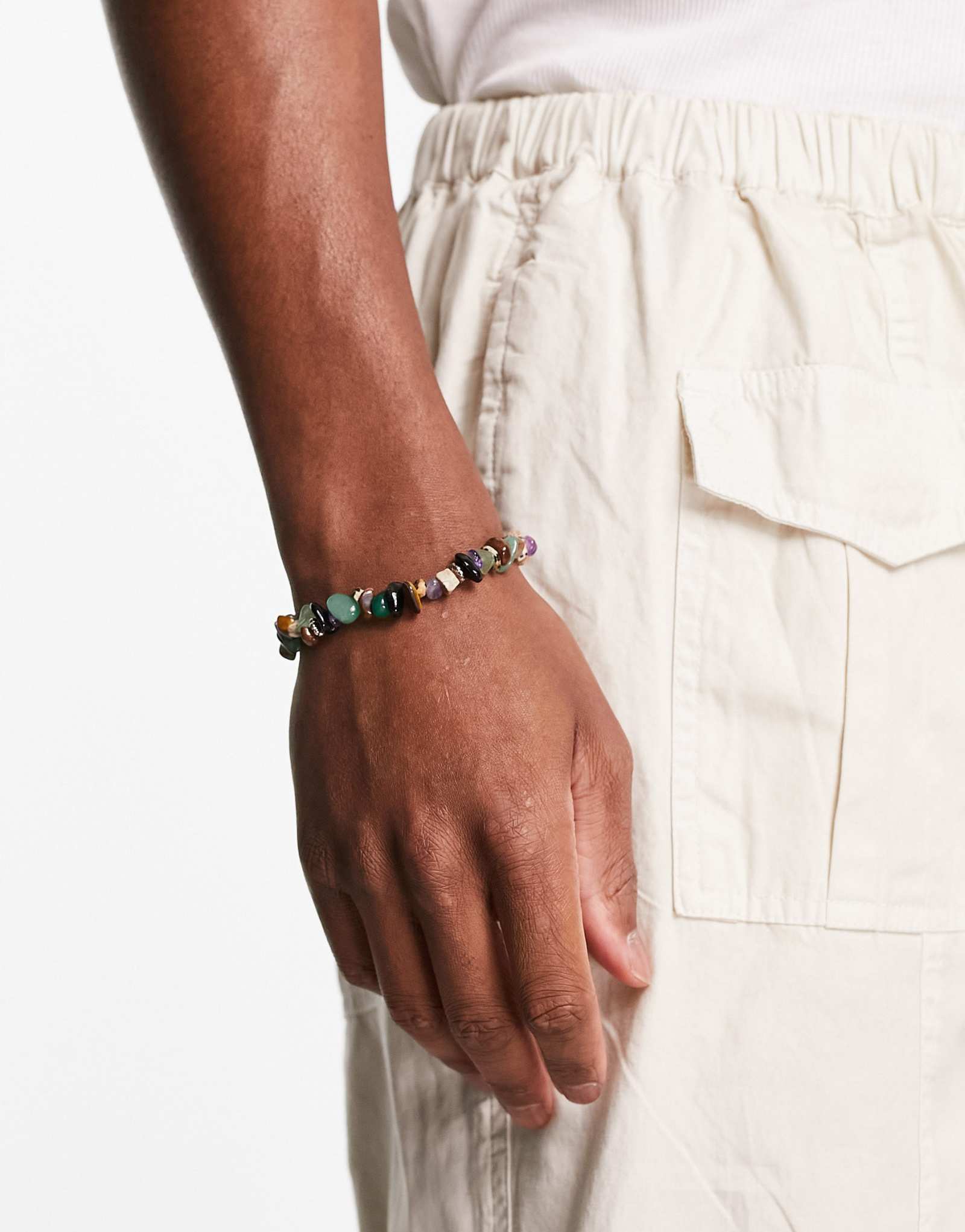 Браслет из бисера ASOS DESIGN festival со смешанными полудрагоценными камнями