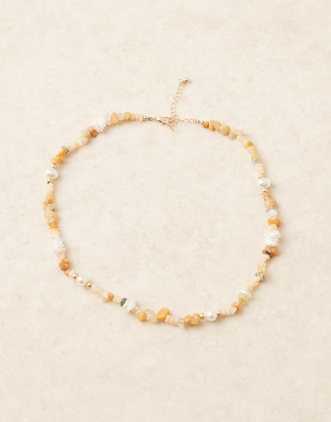 ASOS DESIGN festival beaded chip necklace in multi - view 1