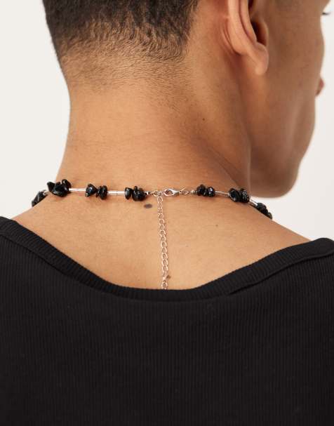 ASOS DESIGN festival beaded necklace in black - view 2