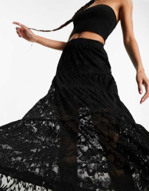 Black festival maxi skirt hotsell