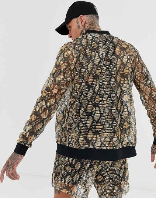 Snake print bomber on sale jacket