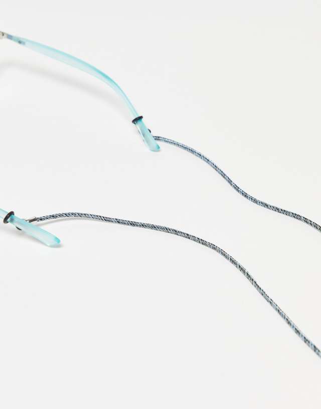 ASOS DESIGN festival cord sunglasses chain in sporty blue