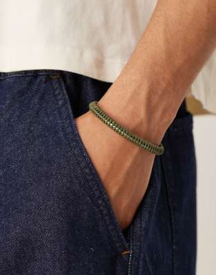 festival fabric bangle in khaki green
