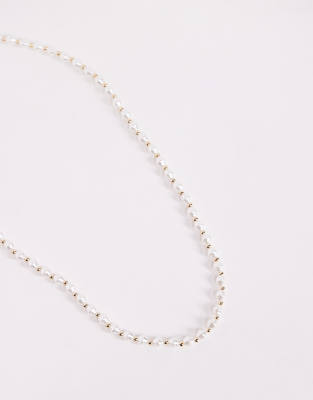 Asos Design Festival Faux Pearl And Beaded Necklace