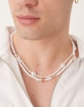 [ASOS DESIGN] ASOS DESIGN festival faux pearl and coral 2 pack of necklaces in white No Size WHITE
