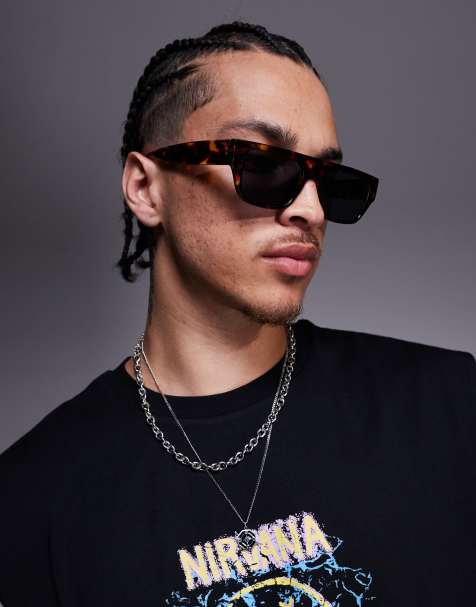 ASOS DESIGN festival flatbrow sunglasses with smoke lens and tortoiseshell frame - view 1