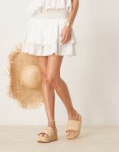 Topshop Casey premium leather square toe ballet flats with ruched detail in snake print