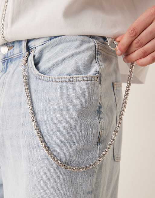 ASOS DESIGN - Festival - Grove jeansketting in zilver 
