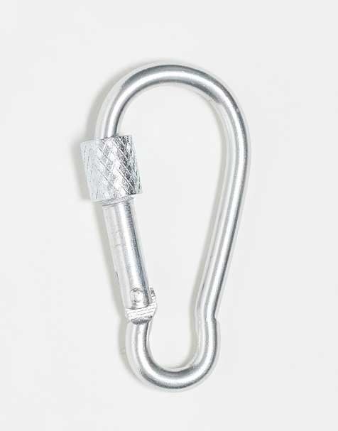 ASOS DESIGN festival jeans clip keyring in silver tone - view 1