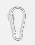 [ASOS DESIGN] ASOS DESIGN festival jeans clip keyring in silver tone No Size SILVER