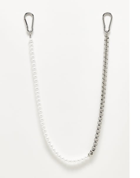 ASOS DESIGN - Festival - Jeansketting met parels en schakels in zilver - view 1