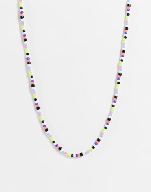 ASOS DESIGN festival joyful beaded necklace in multi colour  