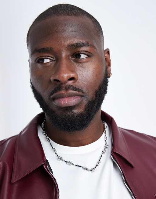 ASOS DESIGN - Festival - Ketting van zwart koord met vierkante kralen in multi