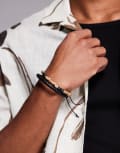[ASOS DESIGN] ASOS DESIGN Festival leather and wood beaded 2 pack of bracelets in multi No Size MULTI