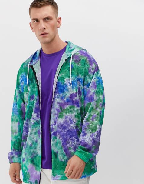ASOS DESIGN festival mesh jacket in tie dye