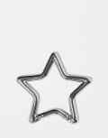 [ASOS DESIGN] ASOS DESIGN festival metal star keyring bag charm in silver tone No Size SILVER
