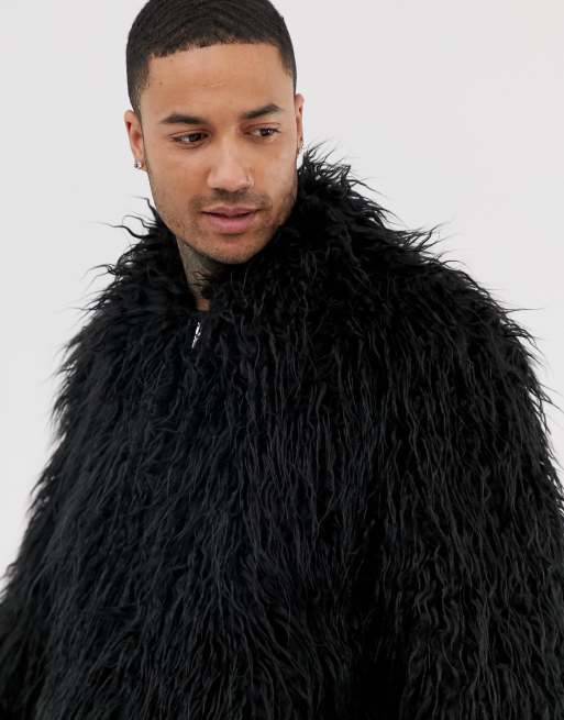 Men's Long Mongolian Fur Coat