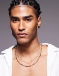 [ASOS DESIGN] ASOS DESIGN festival pearl and chain 2 pack of necklaces in gold No Size GOLD