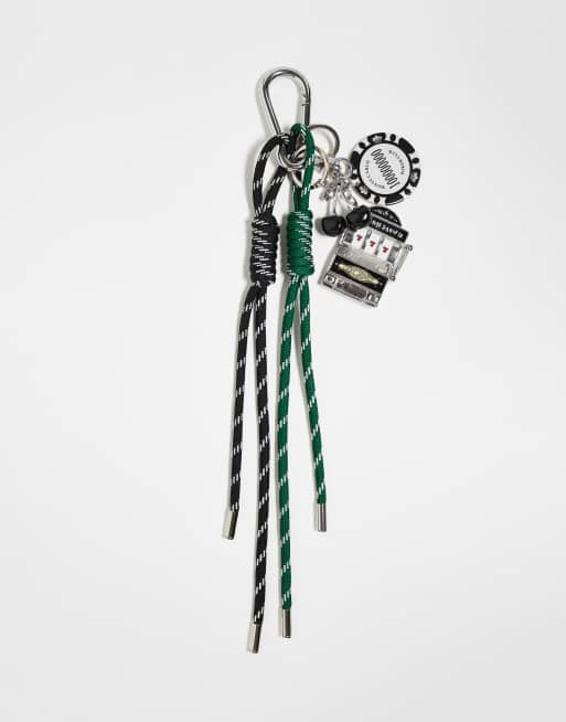 ASOS DESIGN festival poker chip cord bag clip in multi