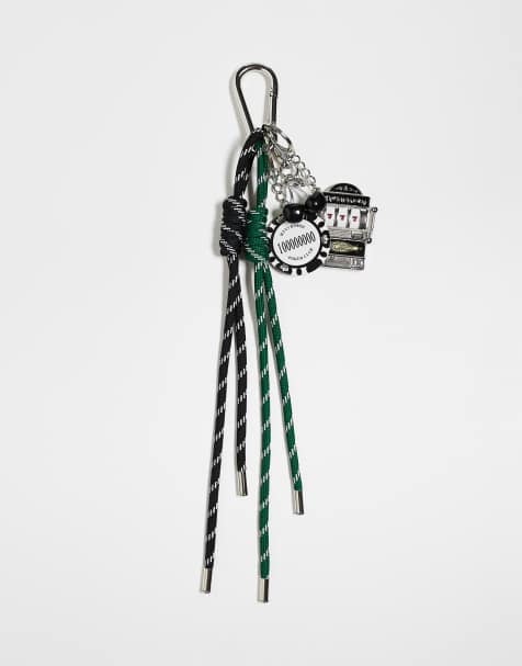 ASOS DESIGN festival poker chip cord keyring bag charm in multi - view 1