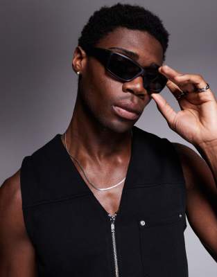 ASOS DESIGN ASOS DESIGN festival racer sunglasses in matte black with black smoke lens