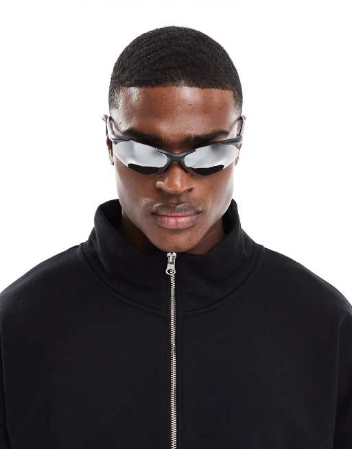 ASOS DESIGN festival racer sunglasses with mirrored lens
