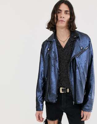 sequin biker jacket